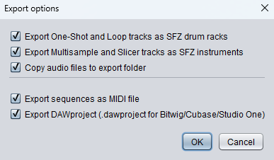 Bento Project Studio export