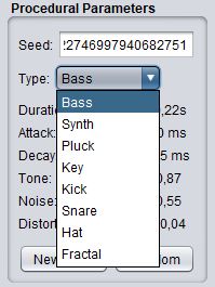 Procedural Generator Controls Types